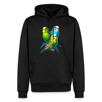 Wellensittich Spruch - Männer Premium Bio Hoodie - Schwarz - Vorne - Nico (187cm)