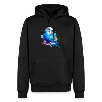 Perruche ondulée - Sweat à capuche Premium bio Homme - noir - Devant - Nico (187cm)