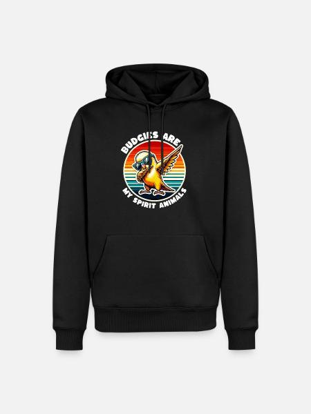 Lustige Wellensittich Sprüche - Männer Premium Bio Hoodie - Schwarz