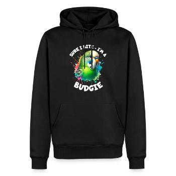 Dicton de perruche - Sweat à capuche Premium bio Homme - noir - Devant - Nico (187cm)