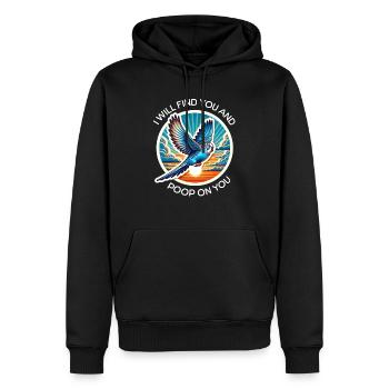 Dictons de perruche - Sweat à capuche Premium bio Homme - noir - Devant - Nico (187cm)