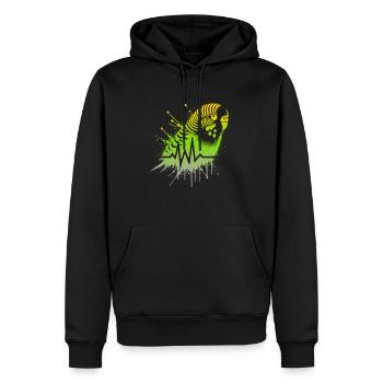 Wellensittich Cardio - Männer Premium Bio Hoodie - Schwarz - Vorne - Nico (187cm)