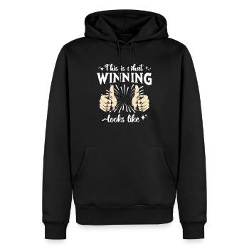 Vainqueur légendaire - Sweat à capuche Premium bio Homme - noir - Devant - Nico (187cm)