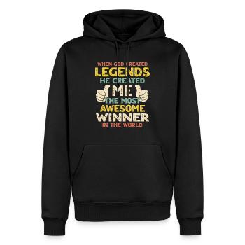 Gagnant - Sweat à capuche Premium bio Homme - noir - Devant - Nico (187cm)