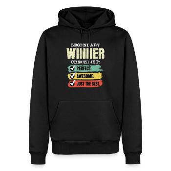 Gagnant Gewinner - Sweat à capuche Premium bio Homme - noir - Devant - Nico (187cm)