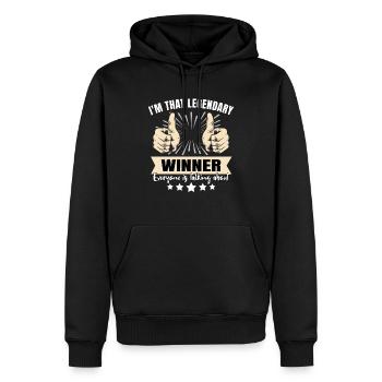 Vainqueur légendaire - Sweat à capuche Premium bio Homme - noir - Devant - Nico (187cm)