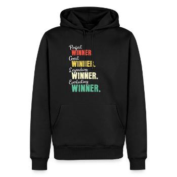 Gagnant - Sweat à capuche Premium bio Homme - noir - Devant - Nico (187cm)