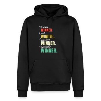 Gagnant - Sweat à capuche Premium bio Homme - noir - Devant - Nico (187cm)