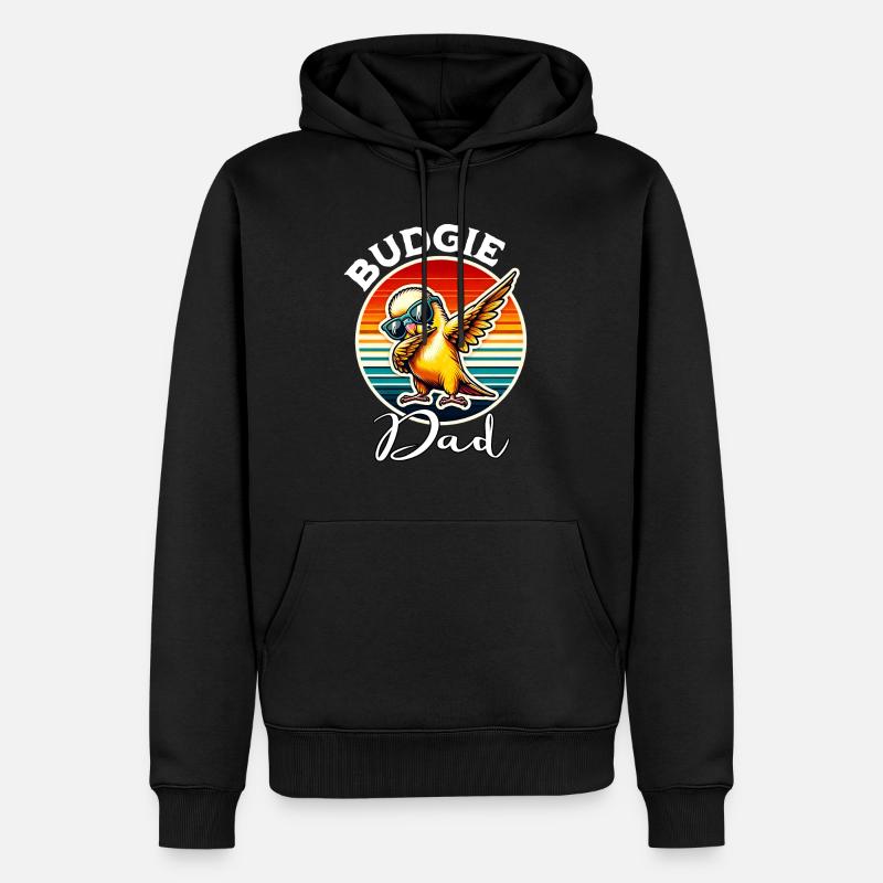 Budgerigar Budgie Dad - Männer Premium Bio Hoodie - Schwarz
