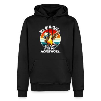 Wellensittich Spruch - Männer Premium Bio Hoodie - Schwarz - Vorne - Nico (187cm)