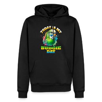 Dictons de perruche - Sweat à capuche Premium bio Homme - noir - Devant - Nico (187cm)