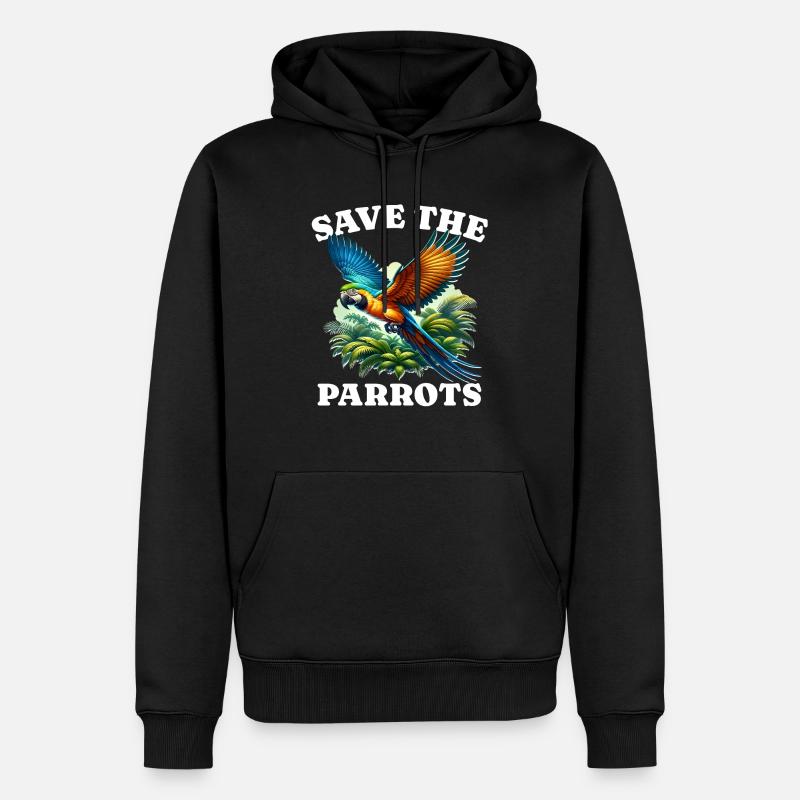 Save Macaw Parrot - Männer Premium Bio Hoodie - Schwarz