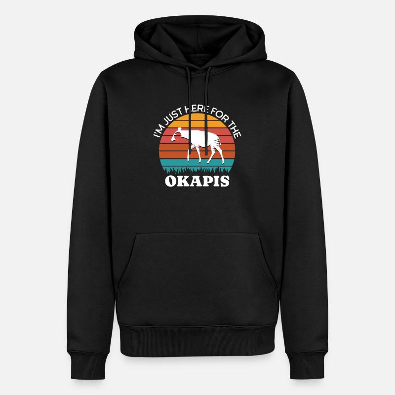 Okapi Waldgiraffe Sprüche - Männer Premium Bio Hoodie - Schwarz