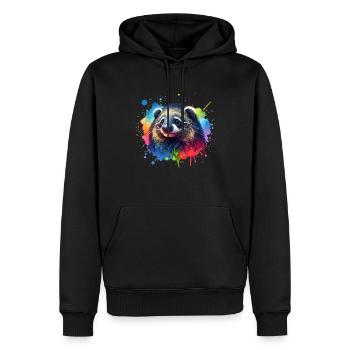 Marderbär - Männer Premium Bio Hoodie - Schwarz - Vorne - Nico (187cm)