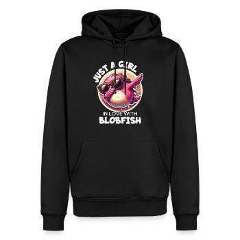 Mädchen Liebt Blobfisch - Männer Premium Bio Hoodie - Schwarz - Vorne - Nico (187cm)