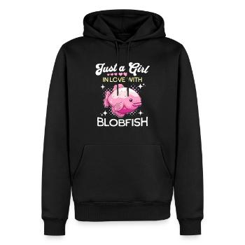 Blobfisch Mädchen Blobfish - Männer Premium Bio Hoodie - Schwarz - Vorne - Nico (187cm)