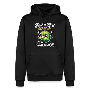 Perroquet de nuit Kakapo - Sweat à capuche Premium bio Homme - noir - Devant - Nico (187cm)