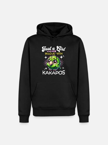 Nachtpapagei Mädchen Kakapo - Männer Premium Bio Hoodie - Schwarz