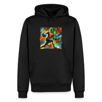 Drôle de dicton de ballon chasseur - Sweat à capuche Premium bio Homme - noir - Devant - Nico (187cm)