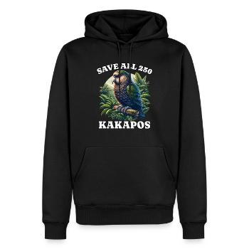 Save Kakapo - Männer Premium Bio Hoodie - Schwarz - Vorne - Nico (187cm)