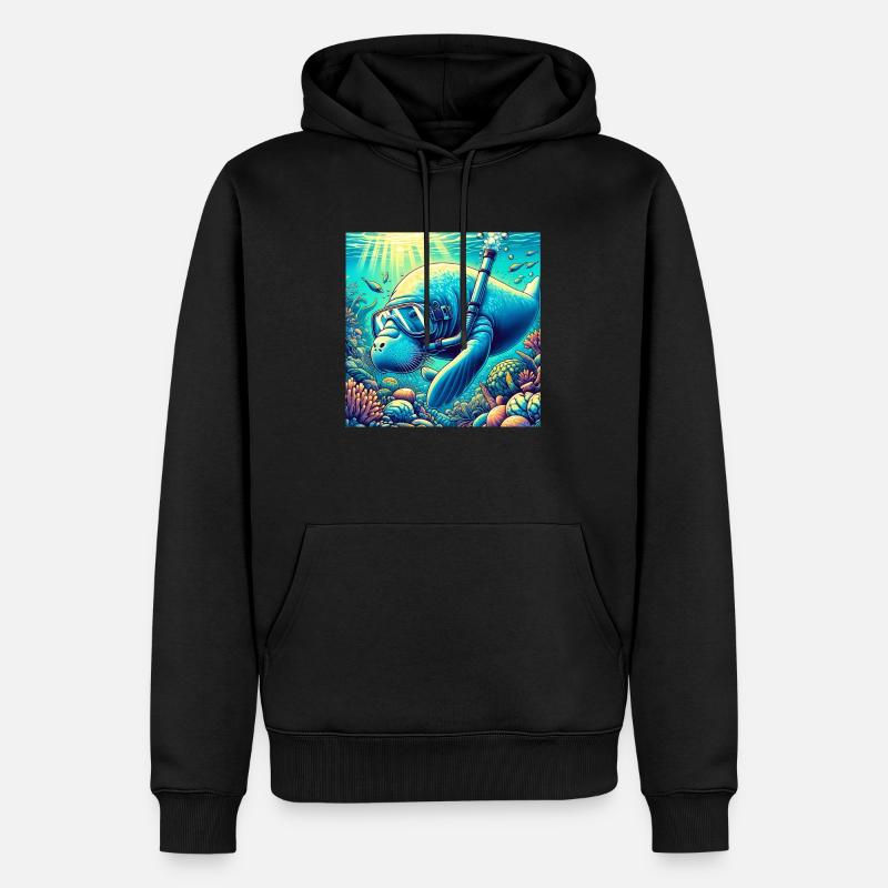 Dugong - Sweat à capuche Premium bio Homme - noir