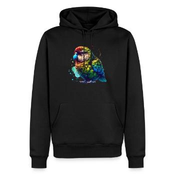 Perroquet de nuit kakapo - Sweat à capuche Premium bio Homme - noir - Devant - Nico (187cm)