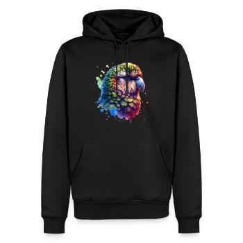 Perroquet de nuit - Sweat à capuche Premium bio Homme - noir - Devant - Nico (187cm)