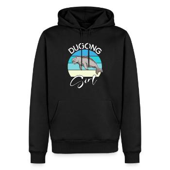 Dugong Girl Seekuh - Männer Premium Bio Hoodie - Schwarz - Vorne - Nico (187cm)