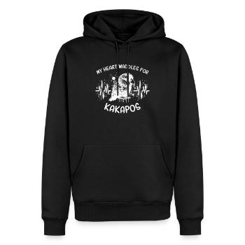 ECG Nuit Parrot Heartline - Sweat à capuche Premium bio Homme - noir - Devant - Nico (187cm)