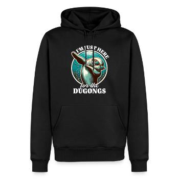 Lustige Seekuh Sprüche - Männer Premium Bio Hoodie - Schwarz - Vorne - Nico (187cm)