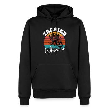 Gobelin lémurien chuchoteur - Sweat à capuche Premium bio Homme - noir - Devant - Nico (187cm)