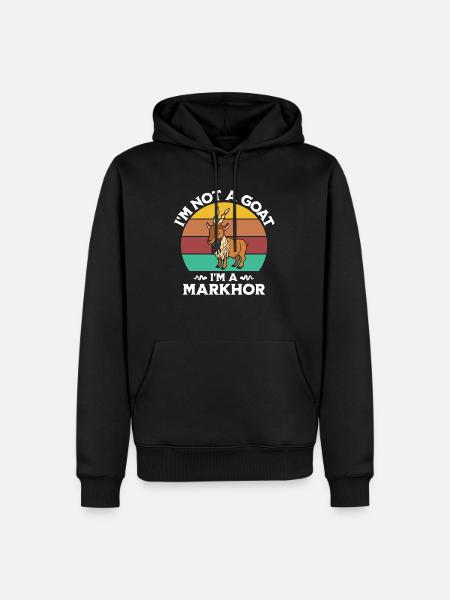 Schraubenziege Spruch Markhor - Männer Premium Bio Hoodie - Schwarz