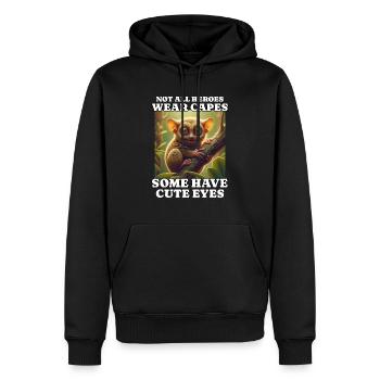 Dicton Tarsier - Sweat à capuche Premium bio Homme - noir - Devant - Nico (187cm)