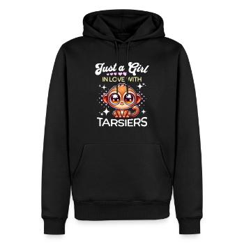 Koboldmaki Mädchen Tarsier - Männer Premium Bio Hoodie - Schwarz - Vorne - Nico (187cm)
