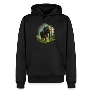 Sumatra Elefant - Männer Premium Bio Hoodie - Schwarz - Vorne - Nico (187cm)