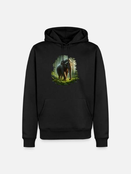Sumatran Elephant - Men’s Premium Organic Hoodie - black