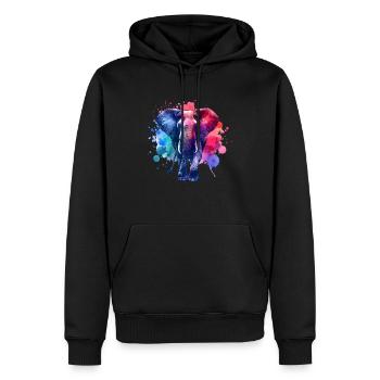 Éléphant de Sumatra - Sweat à capuche Premium bio Homme - noir - Devant - Nico (187cm)