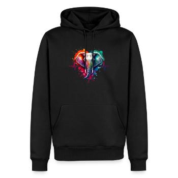 Cardio Sumatra Elephant ECG - Men’s Premium Organic Hoodie - black - Front - Nico (187cm)