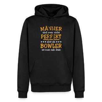 Bowler Bowling - Sweat à capuche Premium bio Homme - noir - Devant - Nico (187cm)