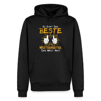 Idée cadeau westernwestern rider - Sweat à capuche Premium bio Homme - noir - Devant - Nico (187cm)
