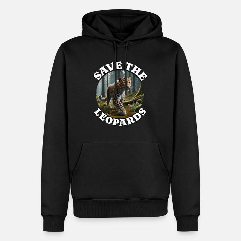 Amurleopard - Männer Premium Bio Hoodie - Schwarz