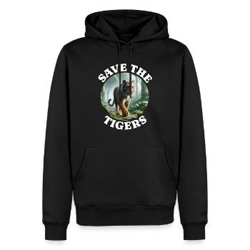 Tigre de Sumatra - Sweat à capuche Premium bio Homme - noir - Devant - Nico (187cm)