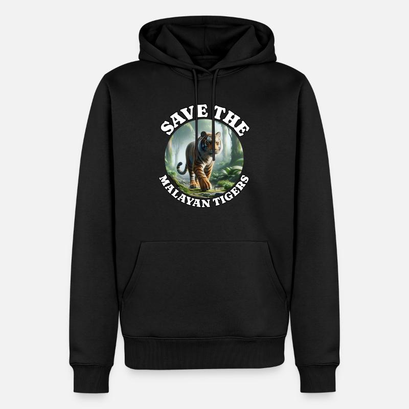 Tigre de Malaisie - Sweat à capuche Premium bio Homme - noir