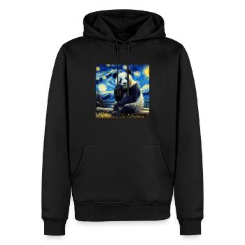 Panda Ours Nuit étoilée Panda - Sweat à capuche Premium bio Homme - noir - Devant - Nico (187cm)