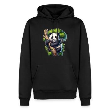 Panda - Sweat à capuche Premium bio Homme - noir - Devant - Nico (187cm)