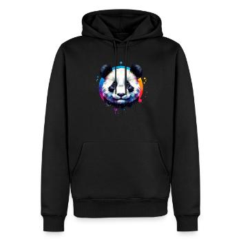 Panda - Sweat à capuche Premium bio Homme - noir - Devant - Nico (187cm)