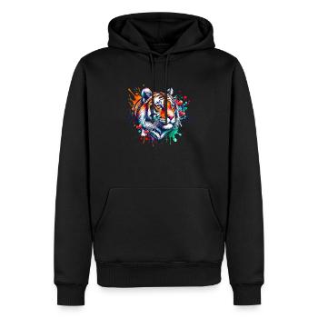 Cardio Sumatra Tiger ECG - Men’s Premium Organic Hoodie - black - Front - Nico (187cm)