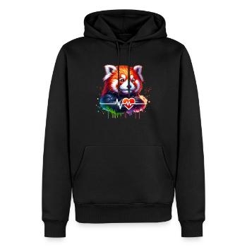Red Panda ECG - Sweat à capuche Premium bio Homme - noir - Devant - Nico (187cm)