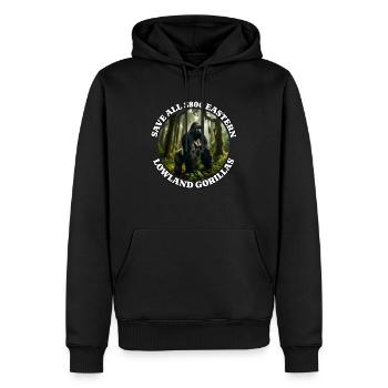 Sauvez Gorille gris - Sweat à capuche Premium bio Homme - noir - Devant - Nico (187cm)