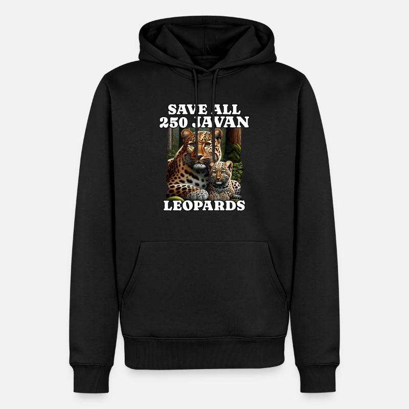 Sauver Java Leopard - Sweat à capuche Premium bio Homme - noir